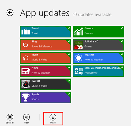 Windows 8 App Updates